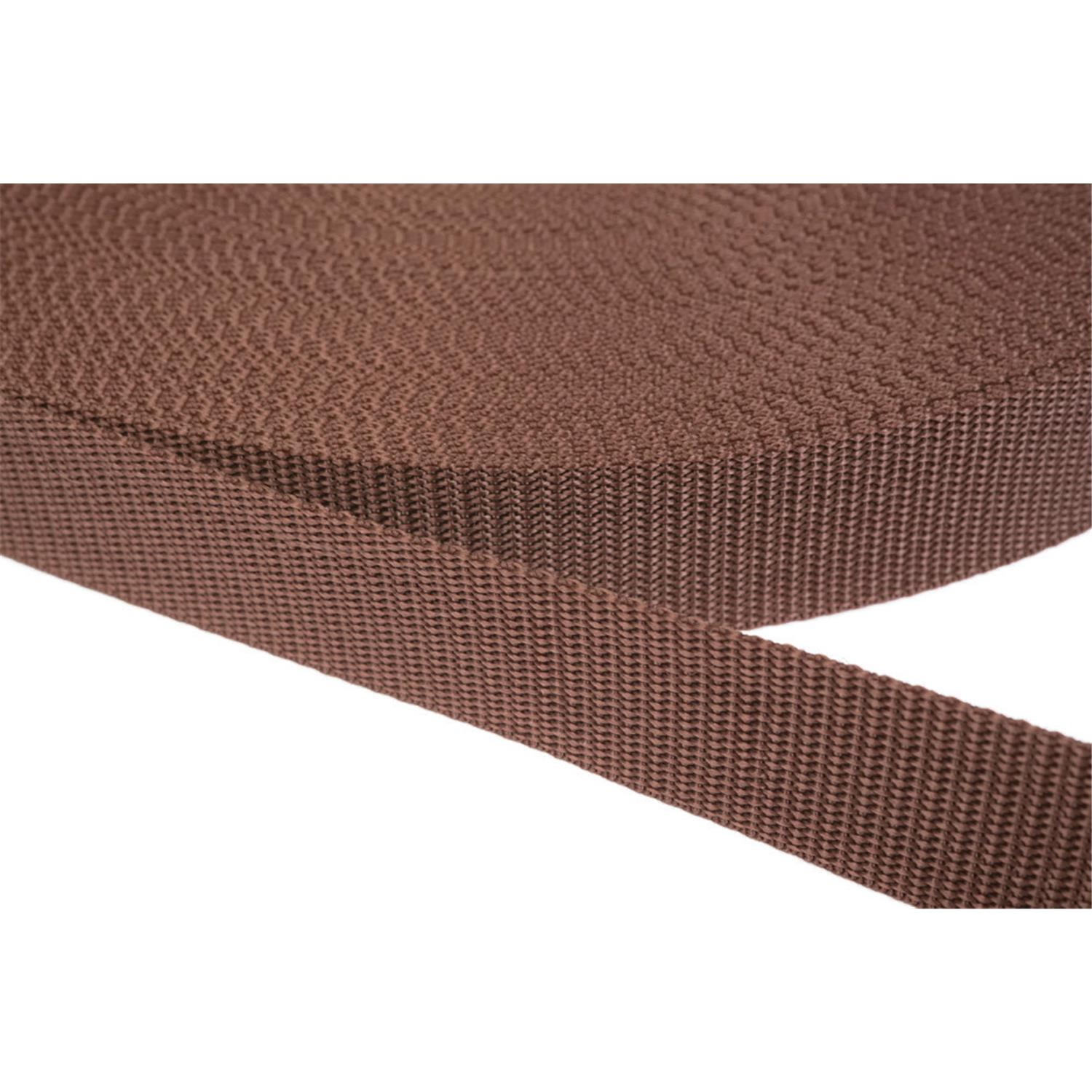 Gurtband 15mm breit aus Polypropylen in 41 Farben 07 - braun 50 Meter