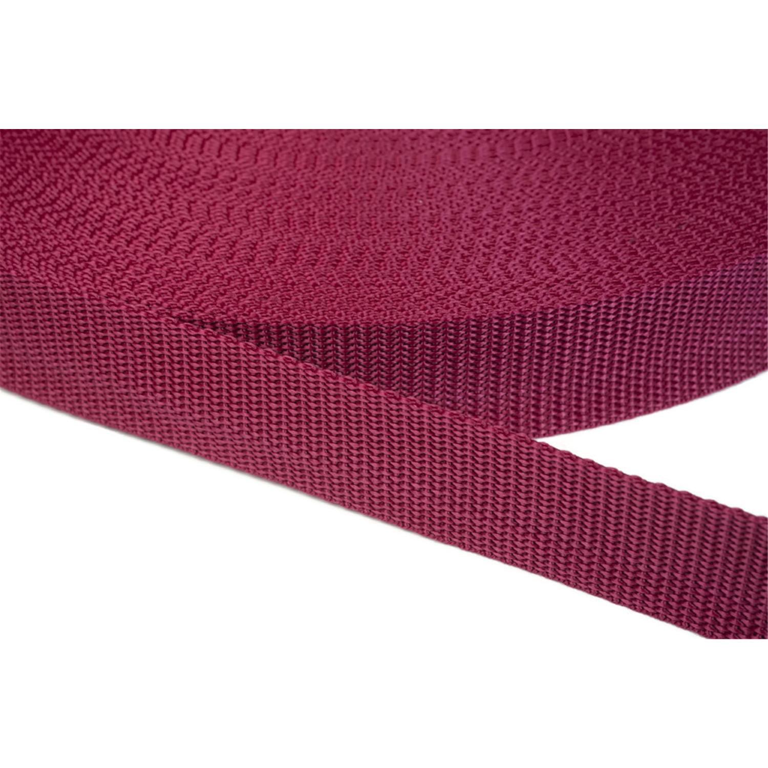 Gurtband 20mm breit aus Polypropylen in 41 Farben 21 - dunkelrot 50 Meter