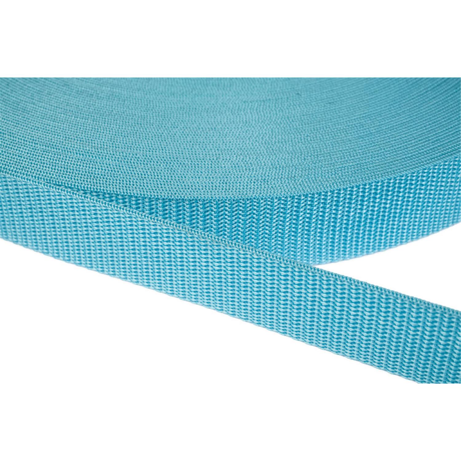 Gurtband 25mm breit aus Polypropylen in 41 Farben 28 - aqua 50 Meter