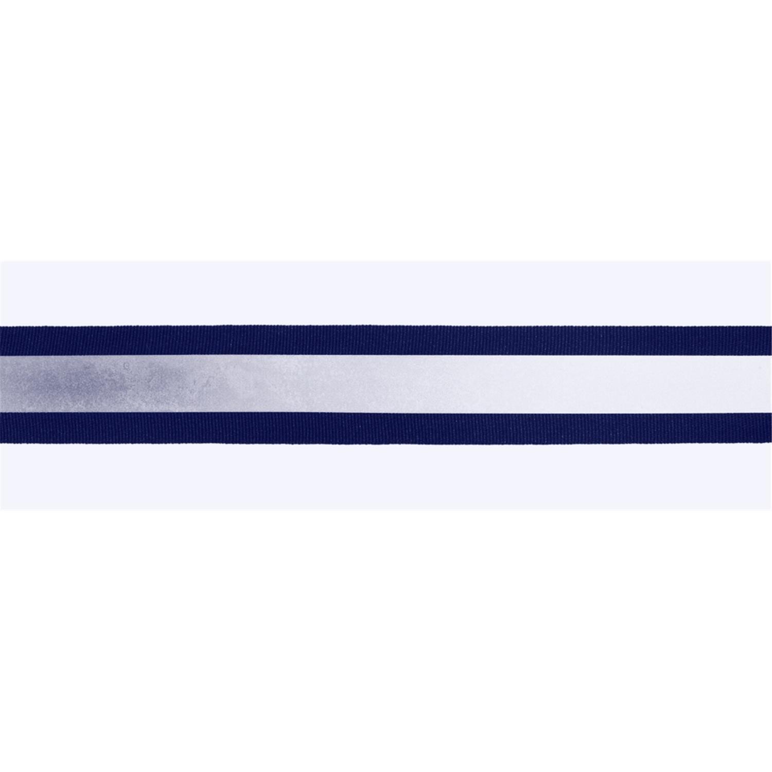 10 m Reflektor- / Leuchtband, 20mm breit Farbe: dunkelblau-silber