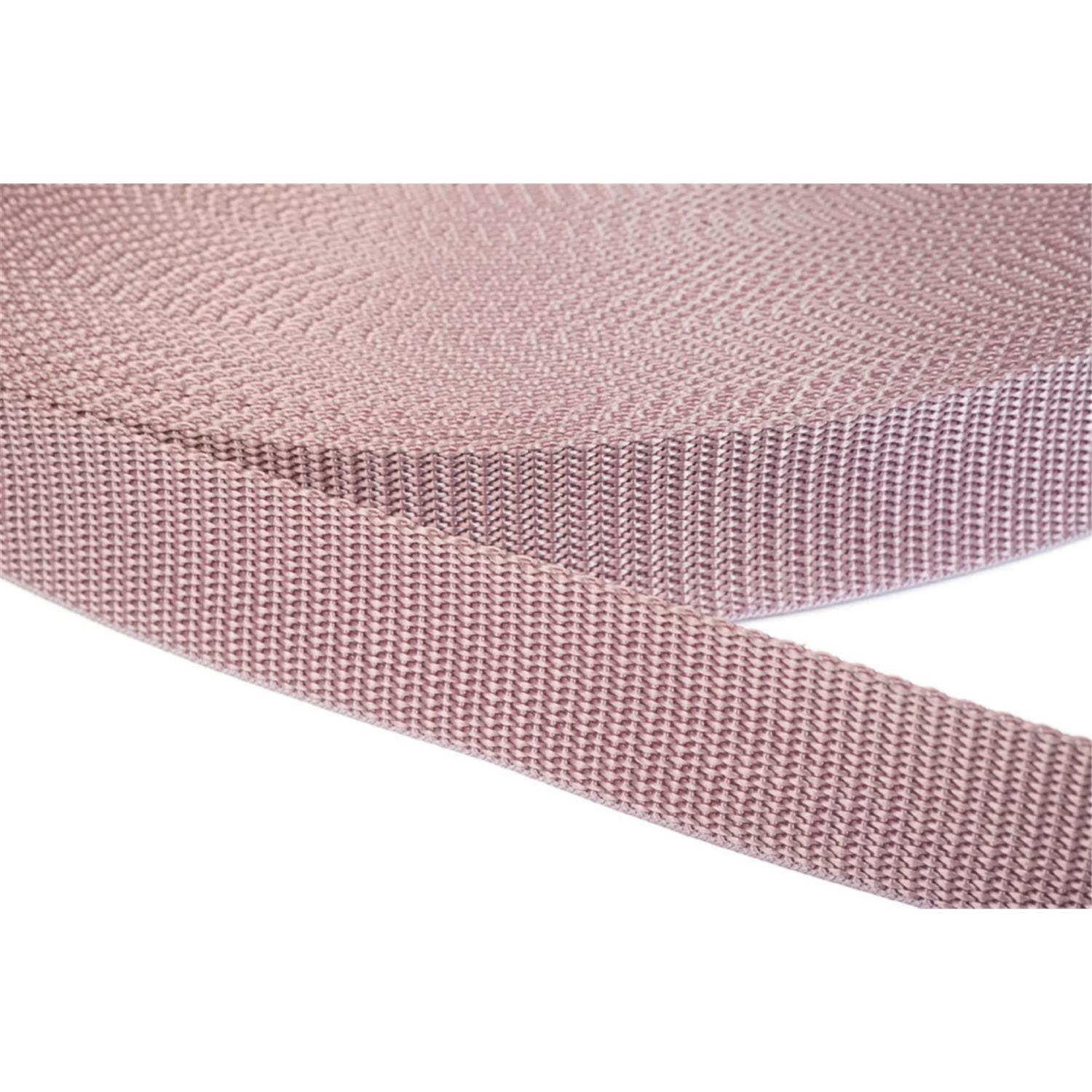 Gurtband 25mm breit aus Polypropylen in 41 Farben 15 - altrosa 50 Meter