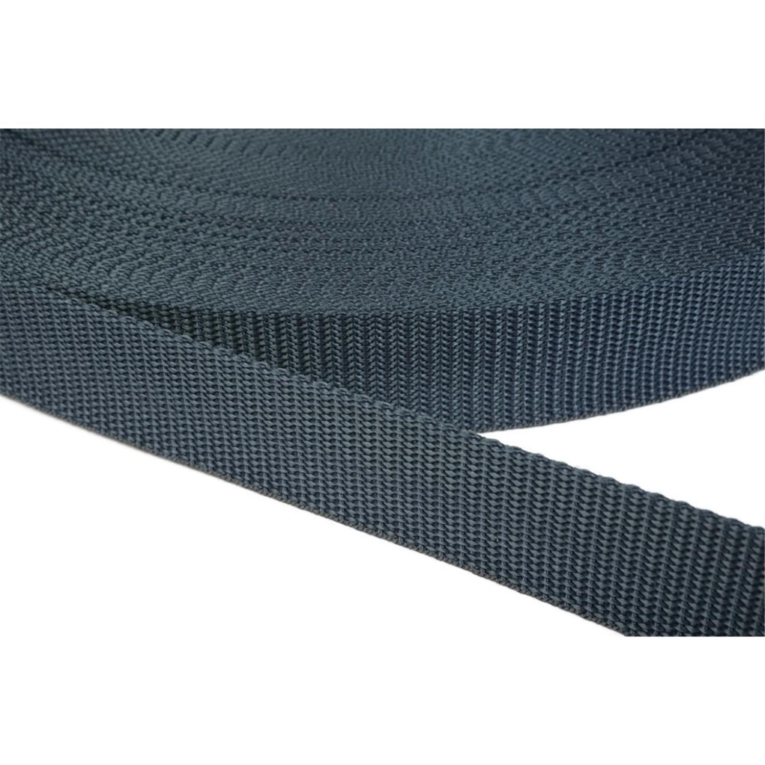 Gurtband 20mm breit aus Polypropylen in 41 Farben 40 - dunkelgrau/blau 50 Meter