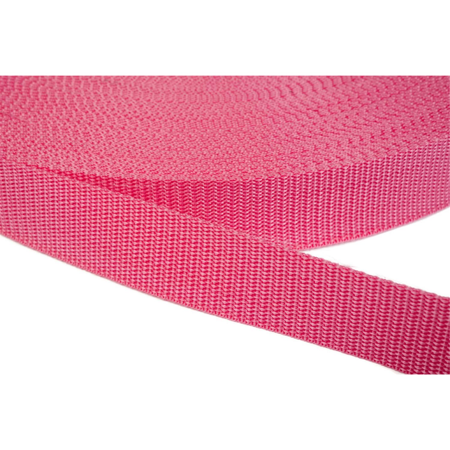 Gurtband 10mm breit aus Polypropylen in 41 Farben 13 - pink 50 Meter
