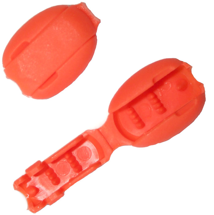 Fluoreszierende Kordelenden, bis 5mm Kordeldurchmesser #30 03 - fluoreszierende orange