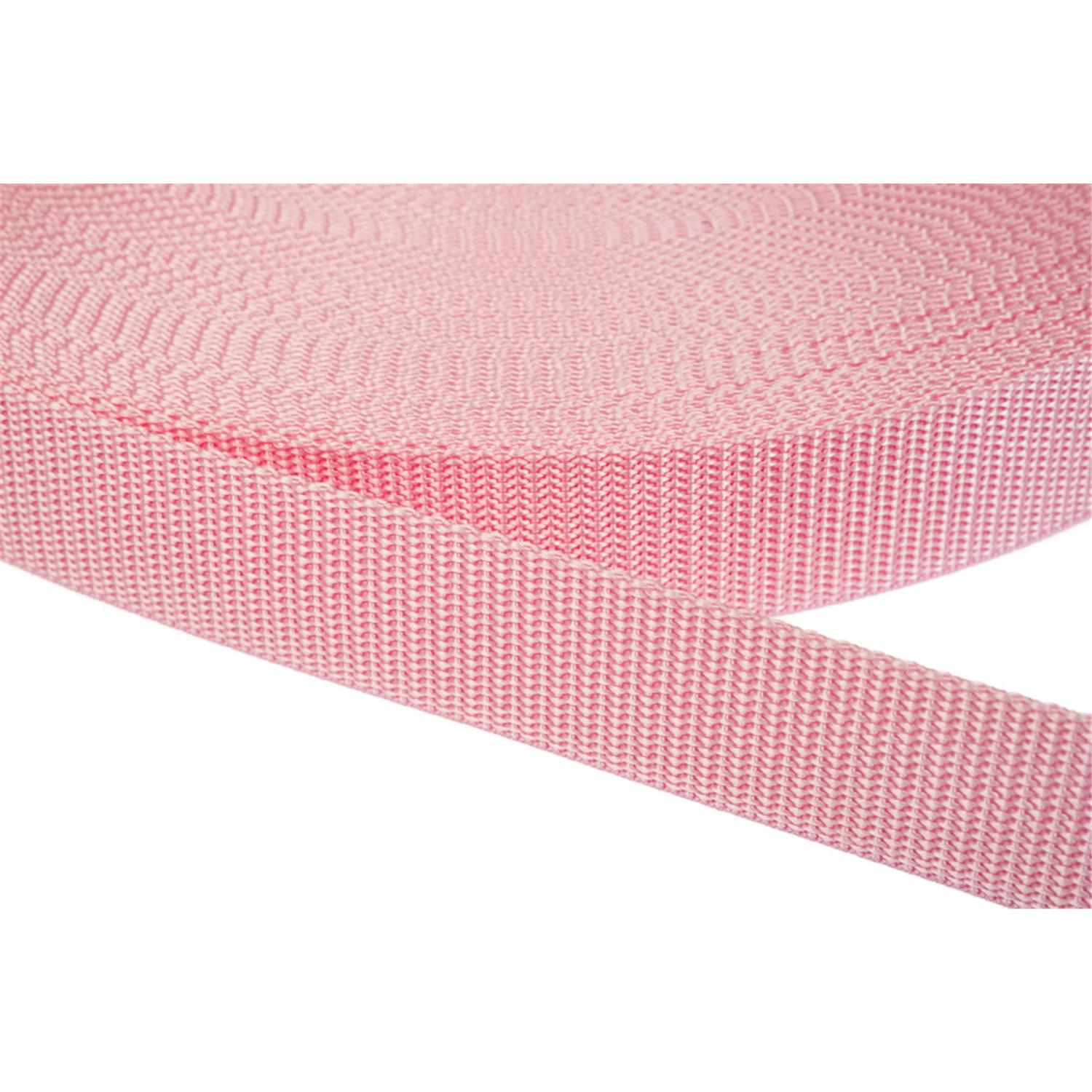 Gurtband 25mm breit aus Polypropylen in 41 Farben 12 - rosa 12 Meter