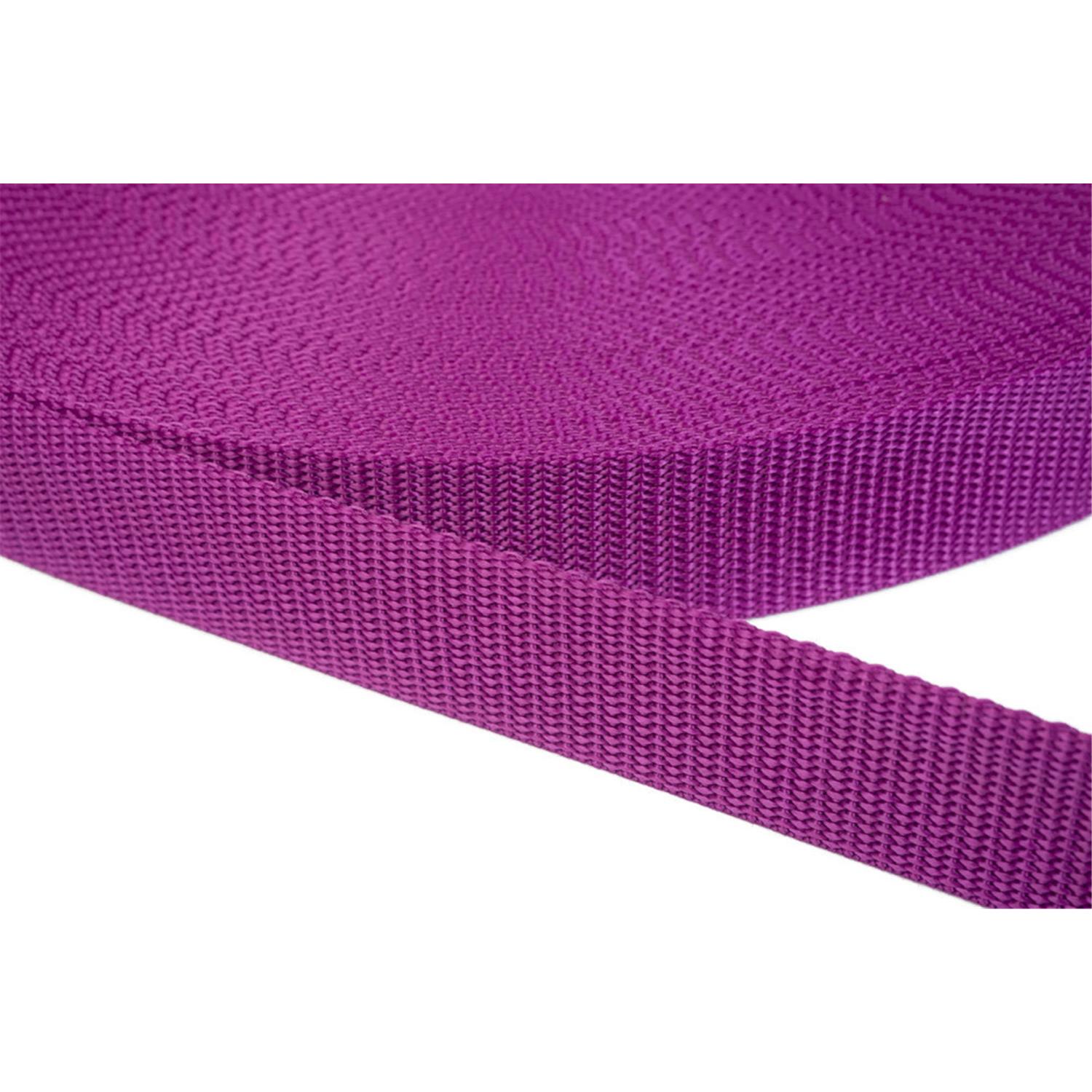 Gurtband 25mm breit aus Polypropylen in 41 Farben 22 - violettrot 12 Meter