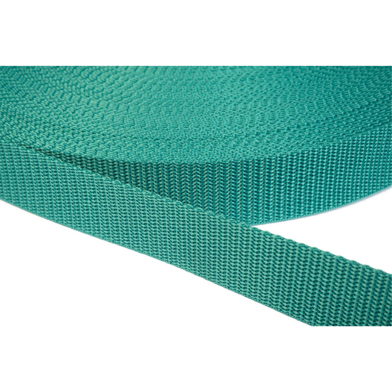 Gurtband 20mm breit aus Polypropylen in 41 Farben 31 - smaragdgrün 12 Meter