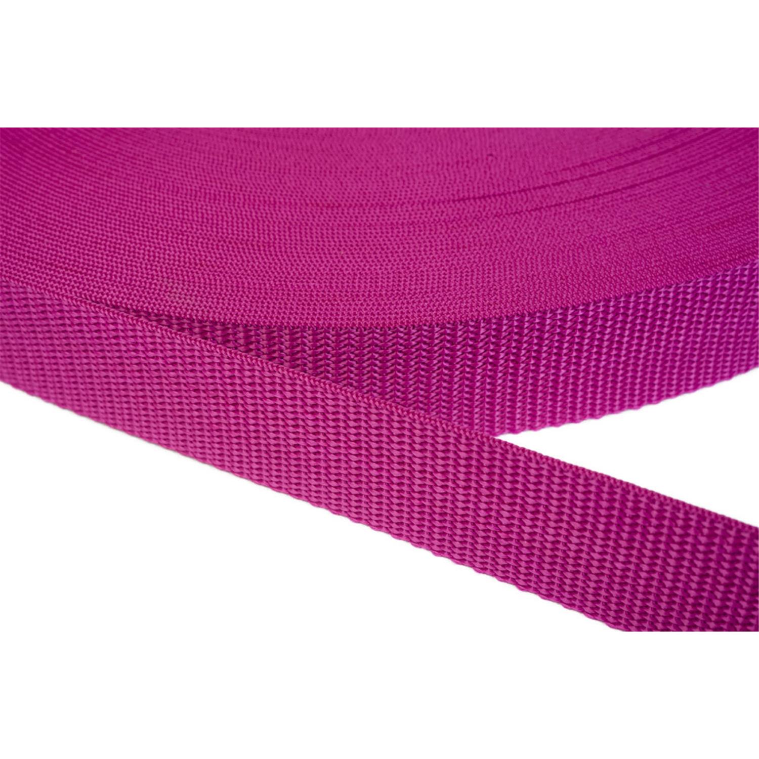 Gurtband 25mm breit aus Polypropylen in 41 Farben 17 - dunkles magenta 50 Meter