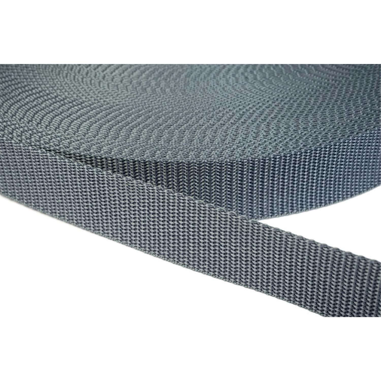 Gurtband 20mm breit aus Polypropylen in 41 Farben 38 - mittelgrau 12 Meter