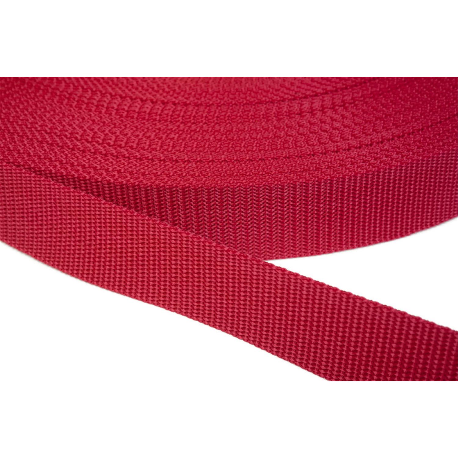 Gurtband 20mm breit aus Polypropylen in 41 Farben 19 - rot 06 Meter