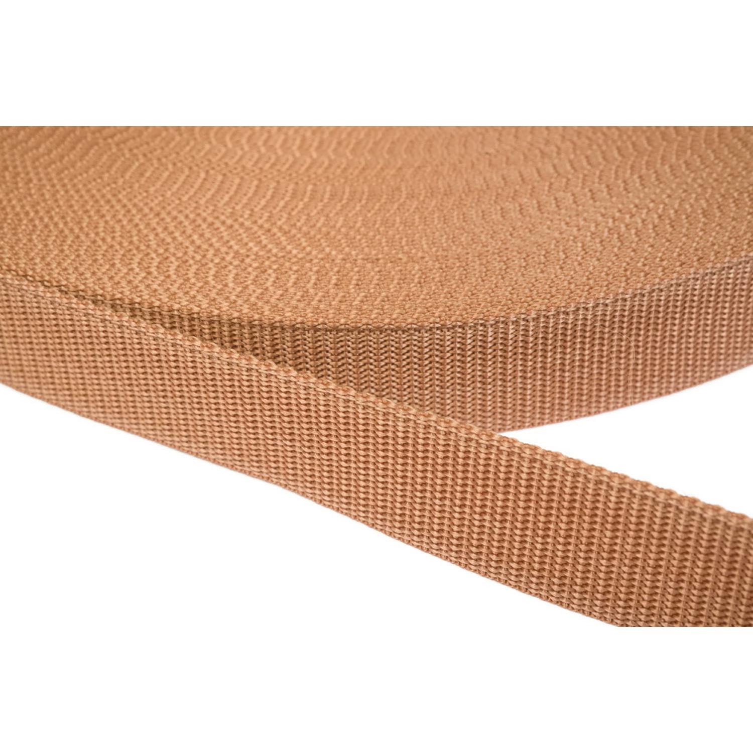Gurtband 20mm breit aus Polypropylen in 41 Farben 06 - hellbraun 12 Meter