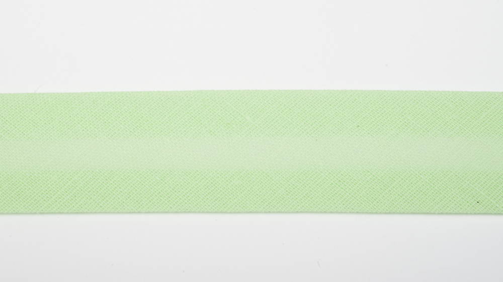 10m BW-Schrägband, 25mm, gefalzt, lindgrün #19