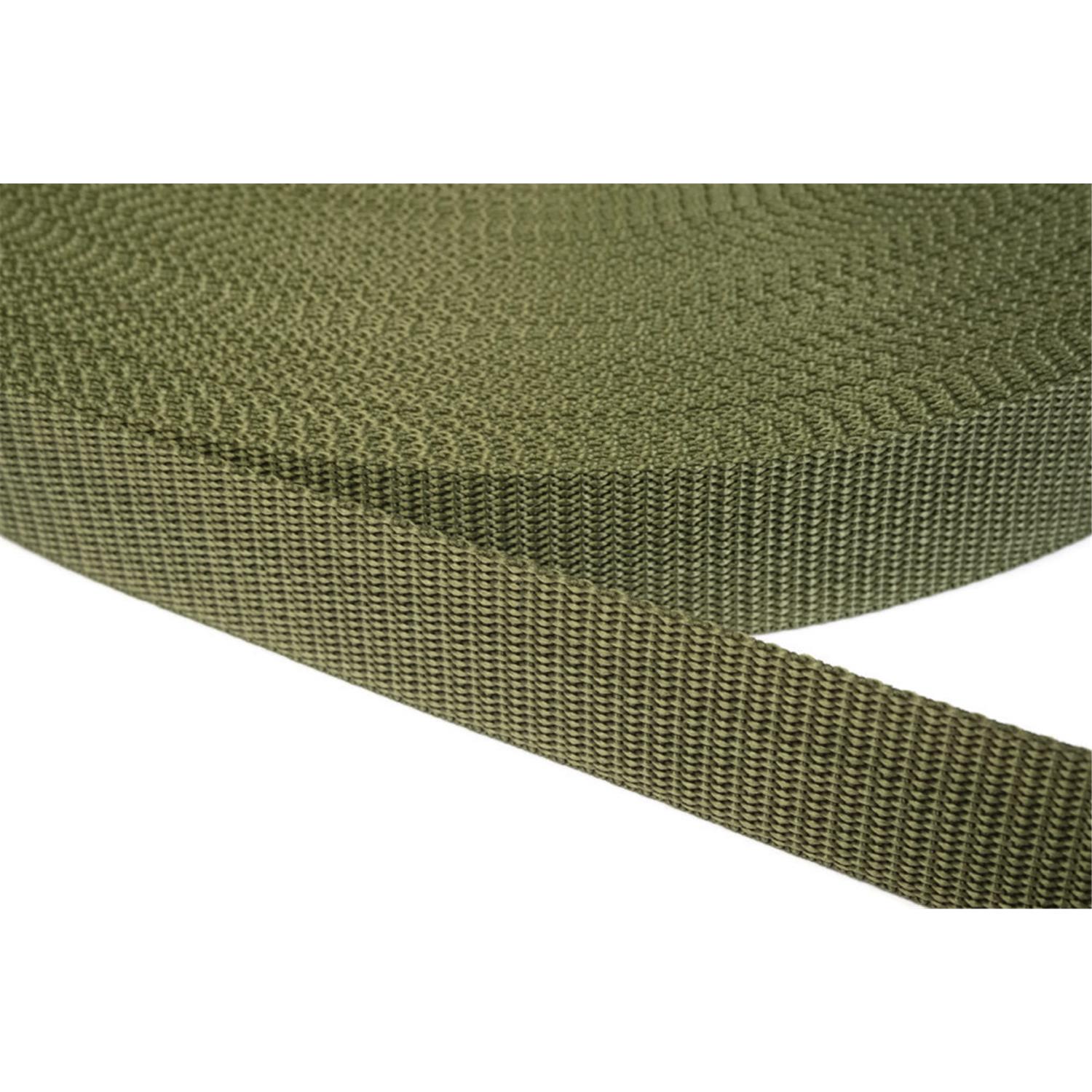 Gurtband 25mm breit aus Polypropylen in 41 Farben 36 - oliv 12 Meter