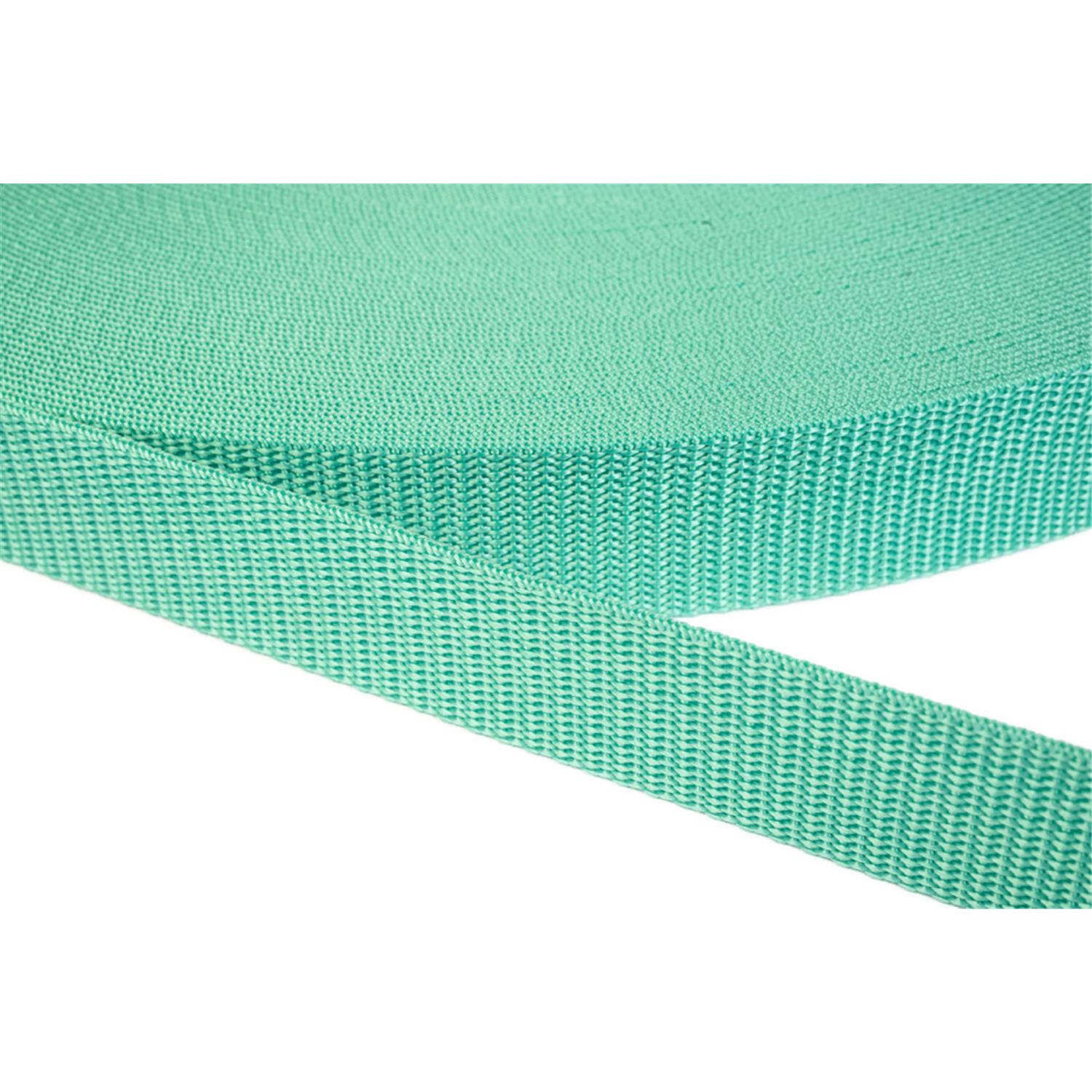 Gurtband 15mm breit aus Polypropylen in 41 Farben 30 - mittleres aquamarin 50 Meter