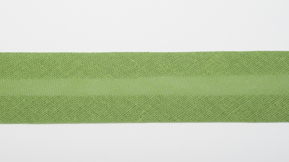 10m BW-Schrägband, 25mm, gefalzt, helles olivgrün #25