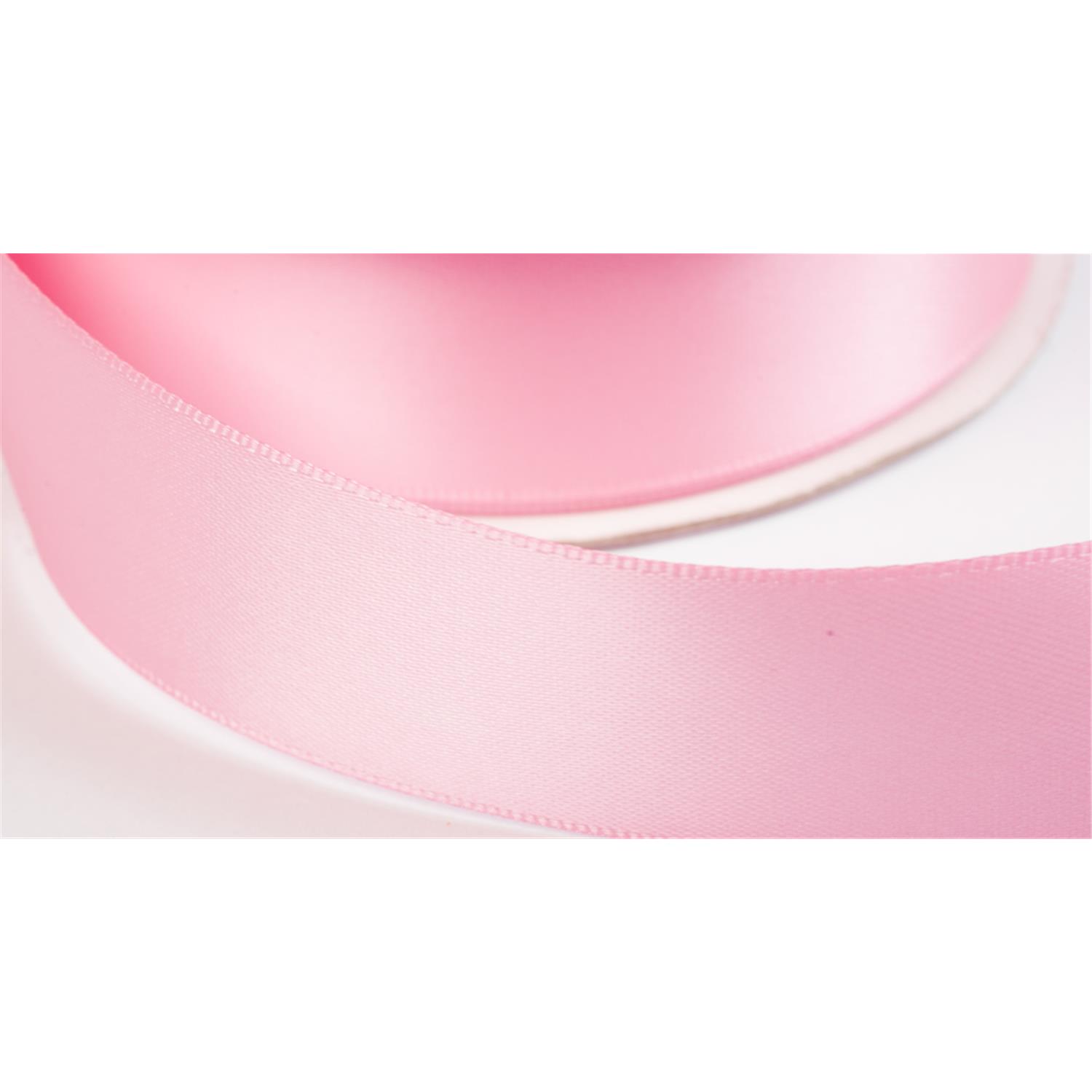 Doppelsatinband "double face", 30 Yard-Rolle, 12mm breit, rosa/pink #05