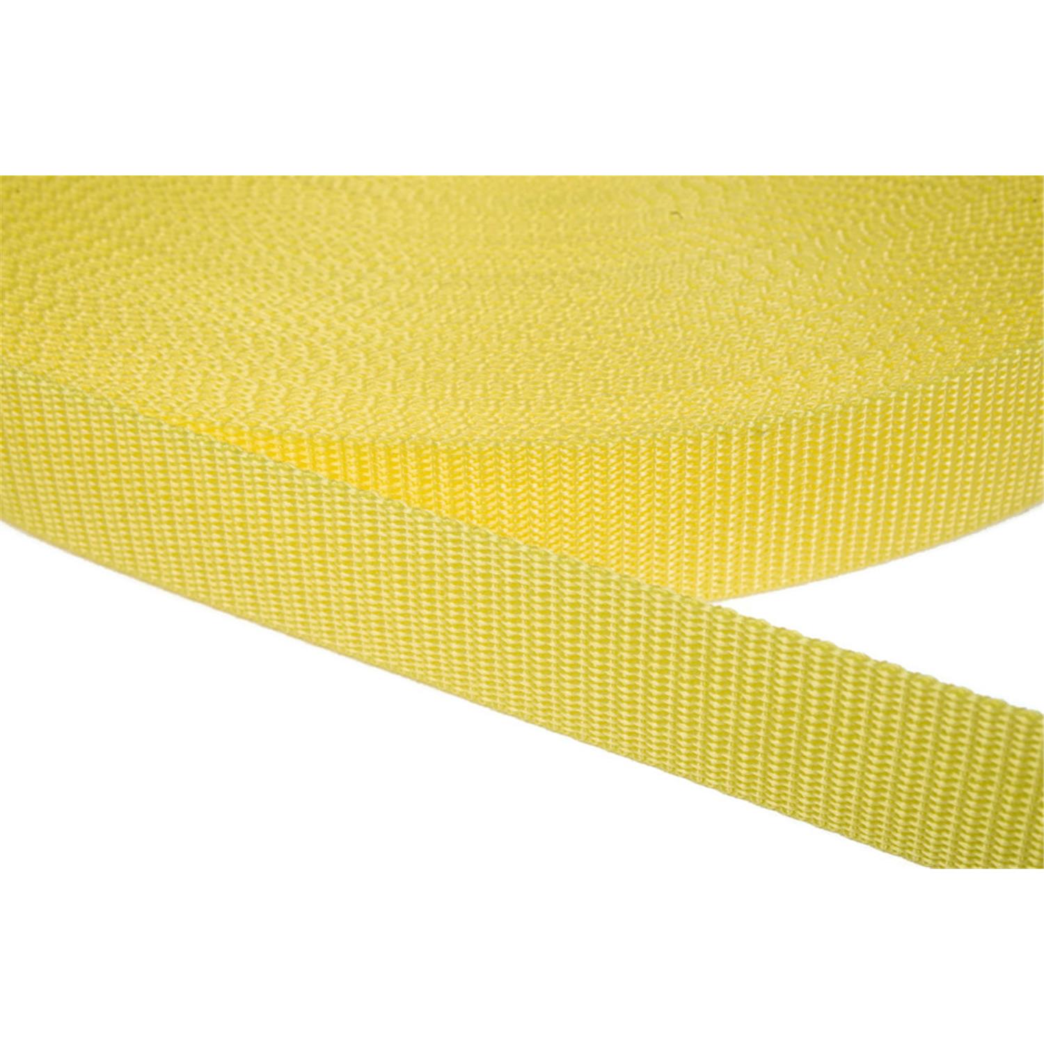 Gurtband 25mm breit aus Polypropylen in 41 Farben 09 - zitronengelb 6 Meter