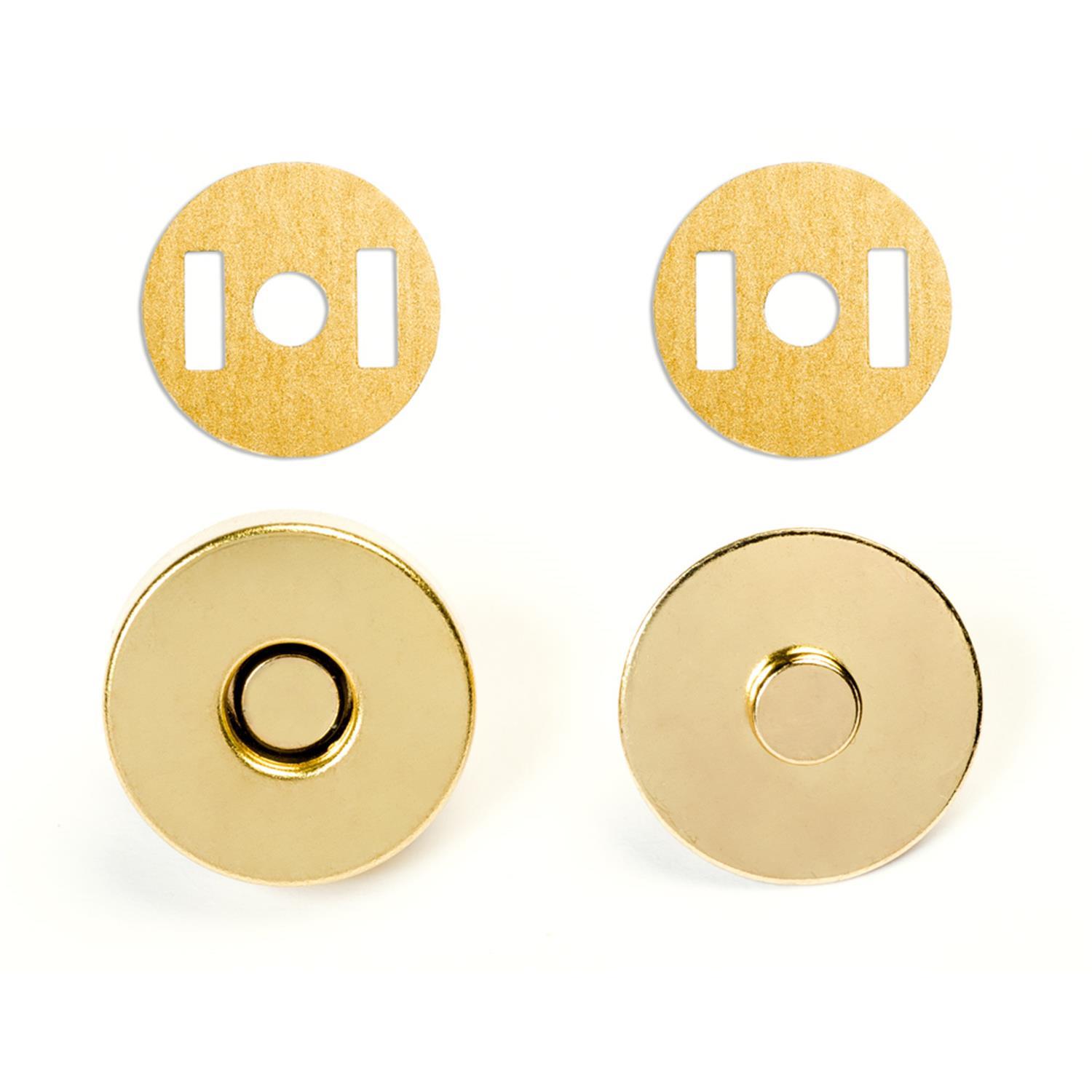 Magnetverschlüsse / Magnetknöpfe, 18mm rund #01 gold 10 Stück