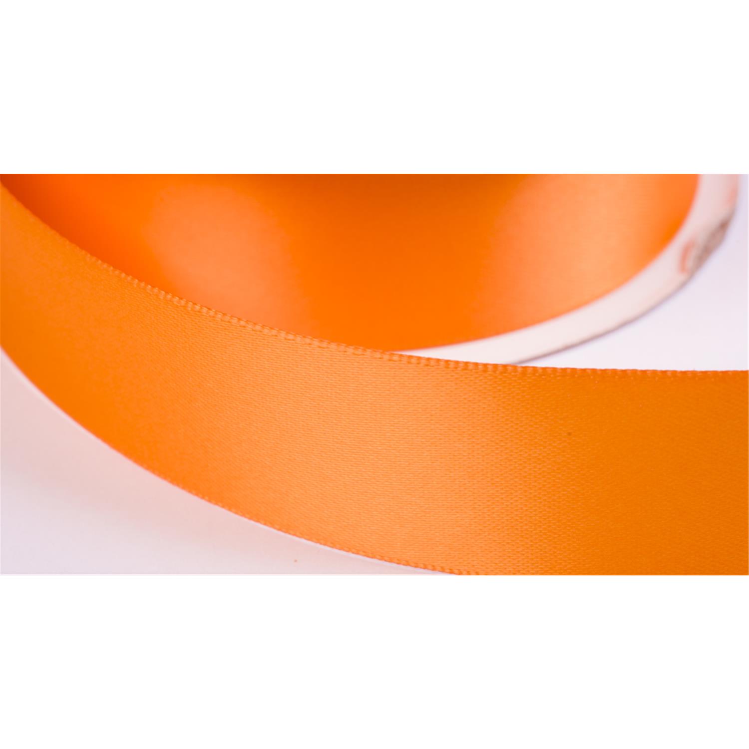 Doppelsatinband "double face", 30 Yard-Rolle, 9mm breit, orange #12