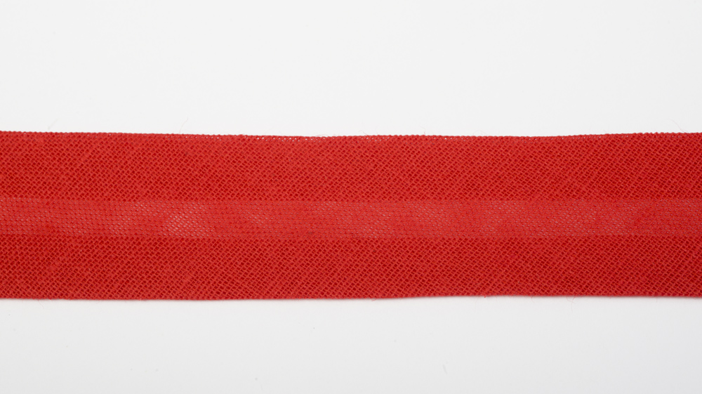 10m BW-Schrägband, 25mm, gefalzt, tomatenrot