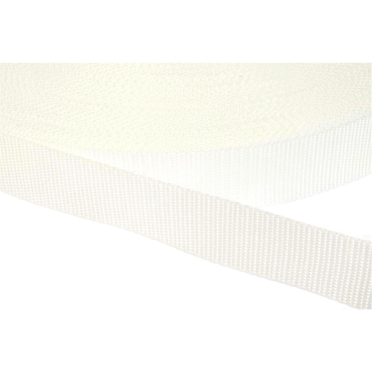 Gurtband 20mm breit aus Polypropylen in 41 Farben 01 - weiss 50 Meter