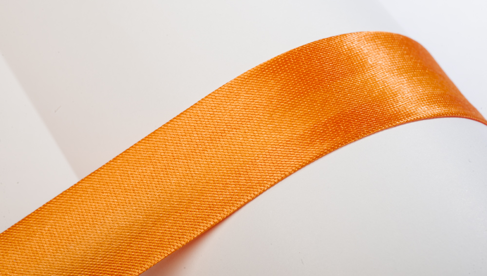 Schrägband, 10m, Atlas (Satin), 19mm, gefalzt, orange #07