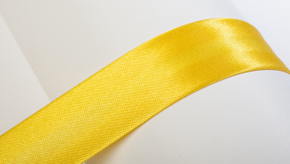 Schrägband, 10m, Atlas (Satin), 19mm, gefalzt, gelb #06