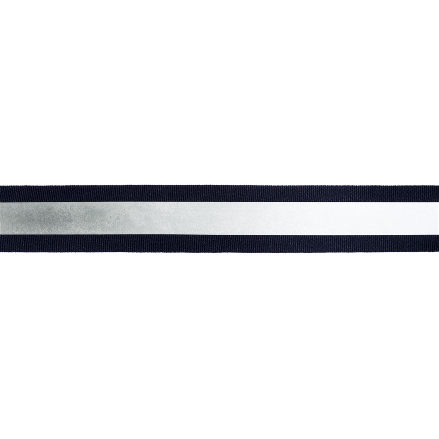 5 m Reflektor- / Leuchtband, 20mm breit Farbe: schwarz-silber