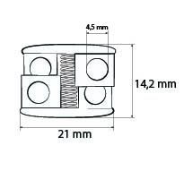 Kordelstopper (2-Loch), bis 5mm Kordeldurchmesser #10 06 - silber