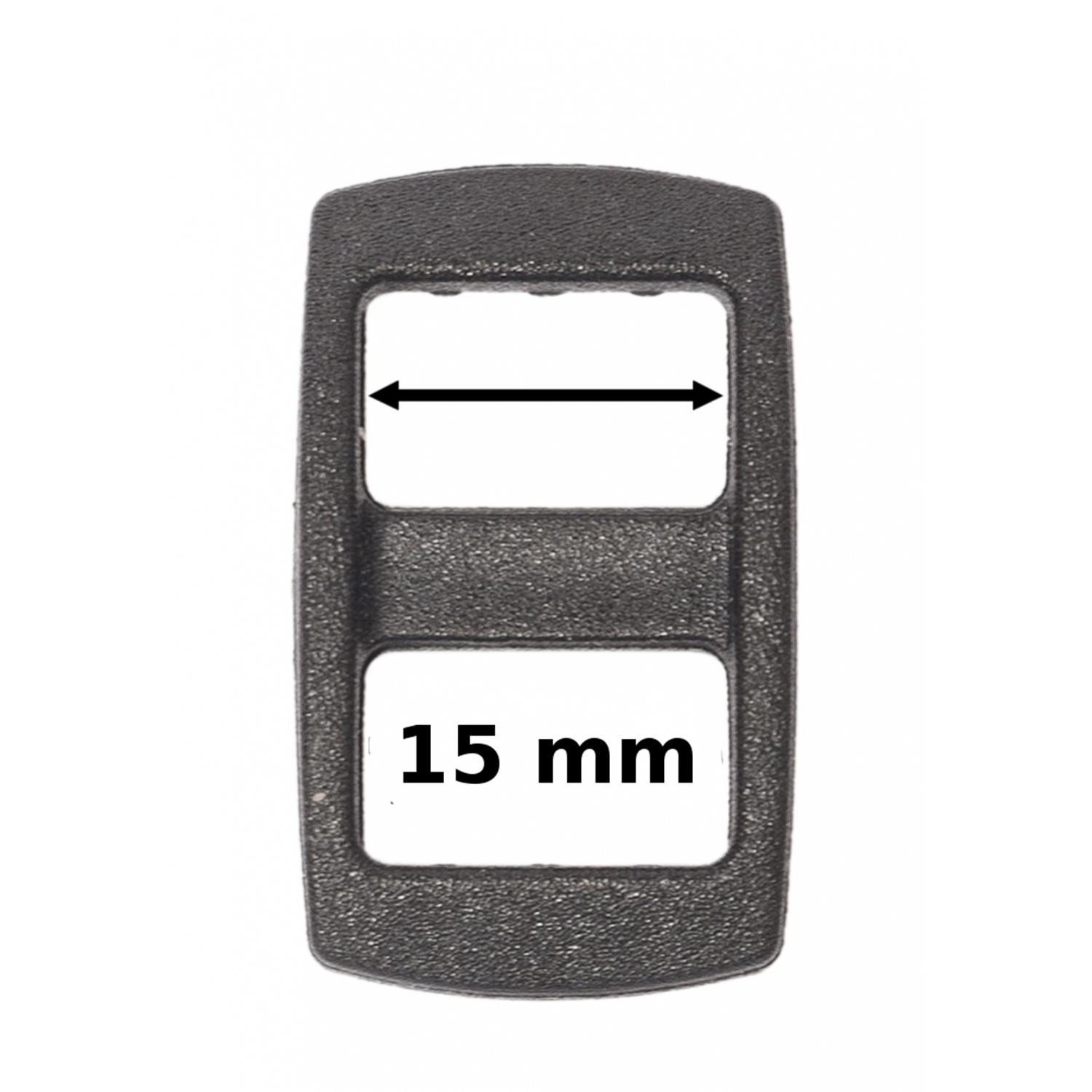 1 Stk. Regulator für Gurtband 15 mm breit, schwarz