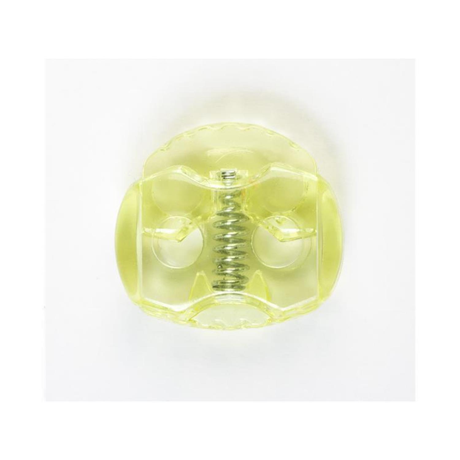 Kordelstopper (2-Loch), bis 3,5mm Kordeldurchmesser #01 22 - transparent/gelb