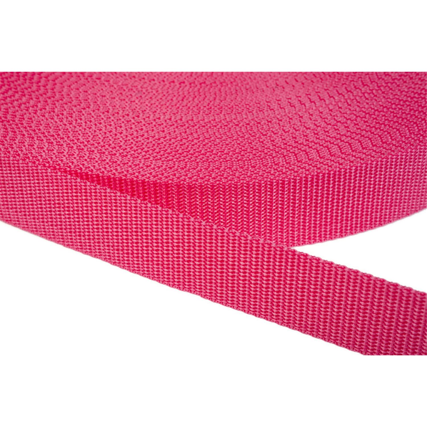 Gurtband 15mm breit aus Polypropylen in 41 Farben 14 - himbeere 50 Meter