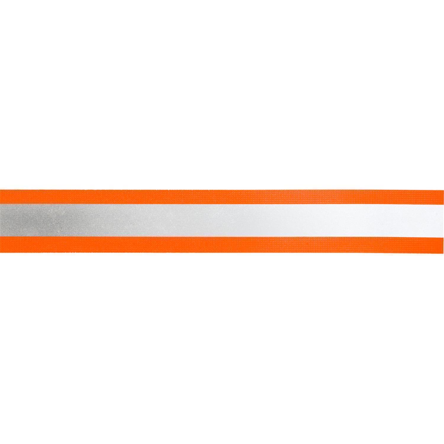 50 m Elastisches Reflektorband 50mm breit orange-silber