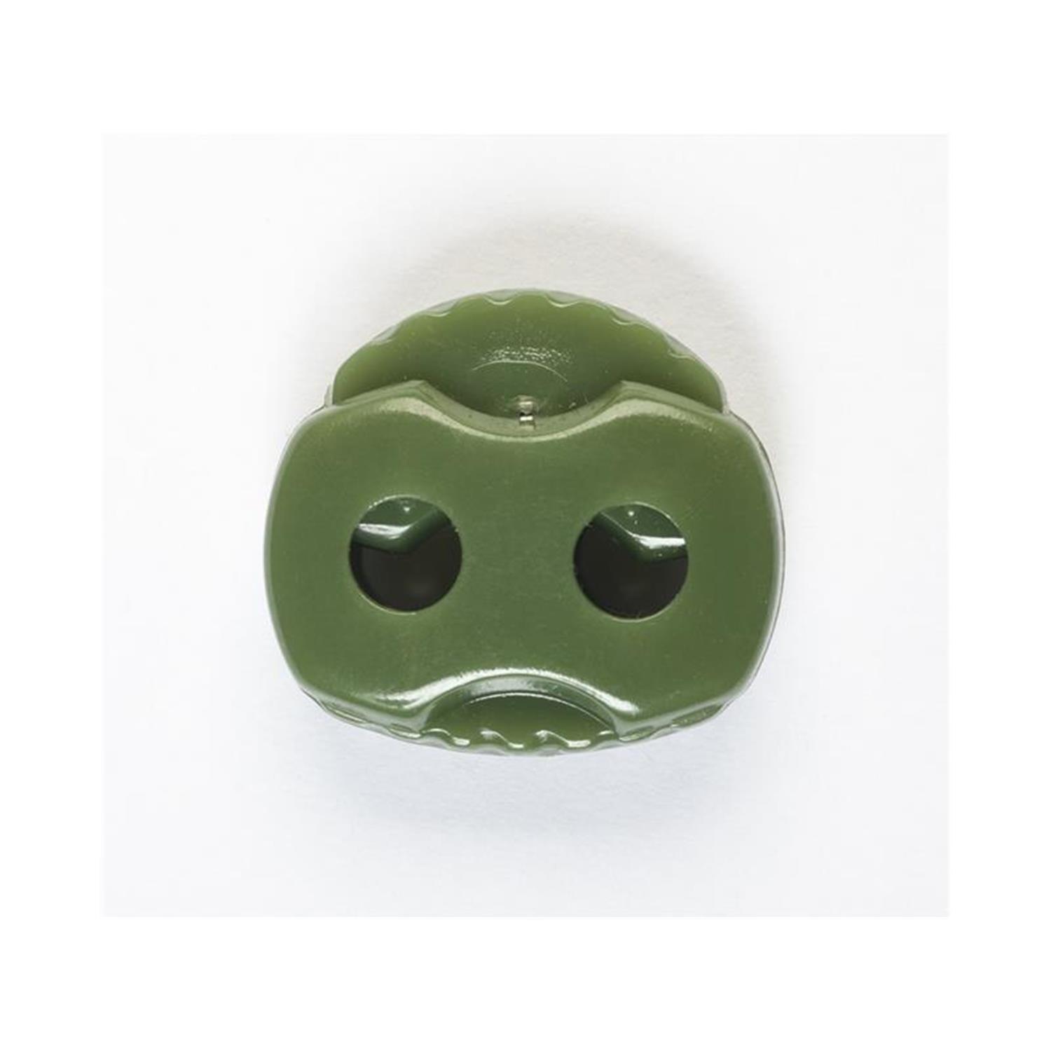 Kordelstopper (2-Loch), bis 3,5mm Kordeldurchmesser #01 13 - olivgrün