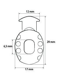 Kordelstopper (1-Loch), bis 6,5mm Kordeldurchmesser #07 03 - silber