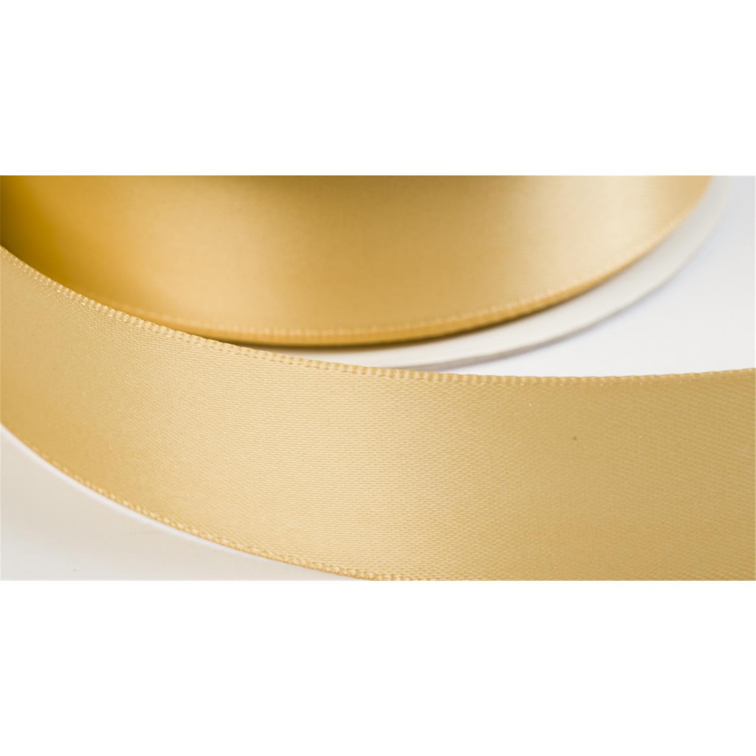 Doppelsatinband "double face", 30 Yard-Rolle, 12mm breit, gold/beige #22