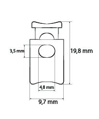 Kordelstopper (1-Loch), 3,5 x 4,8 mm Kordeldurchmesser #04 5 - rosa