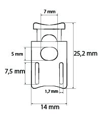 Kordelstopper (1-Loch), bis 5 x 7 mm Kordeldurchmesser #08 03 - dunkelblau