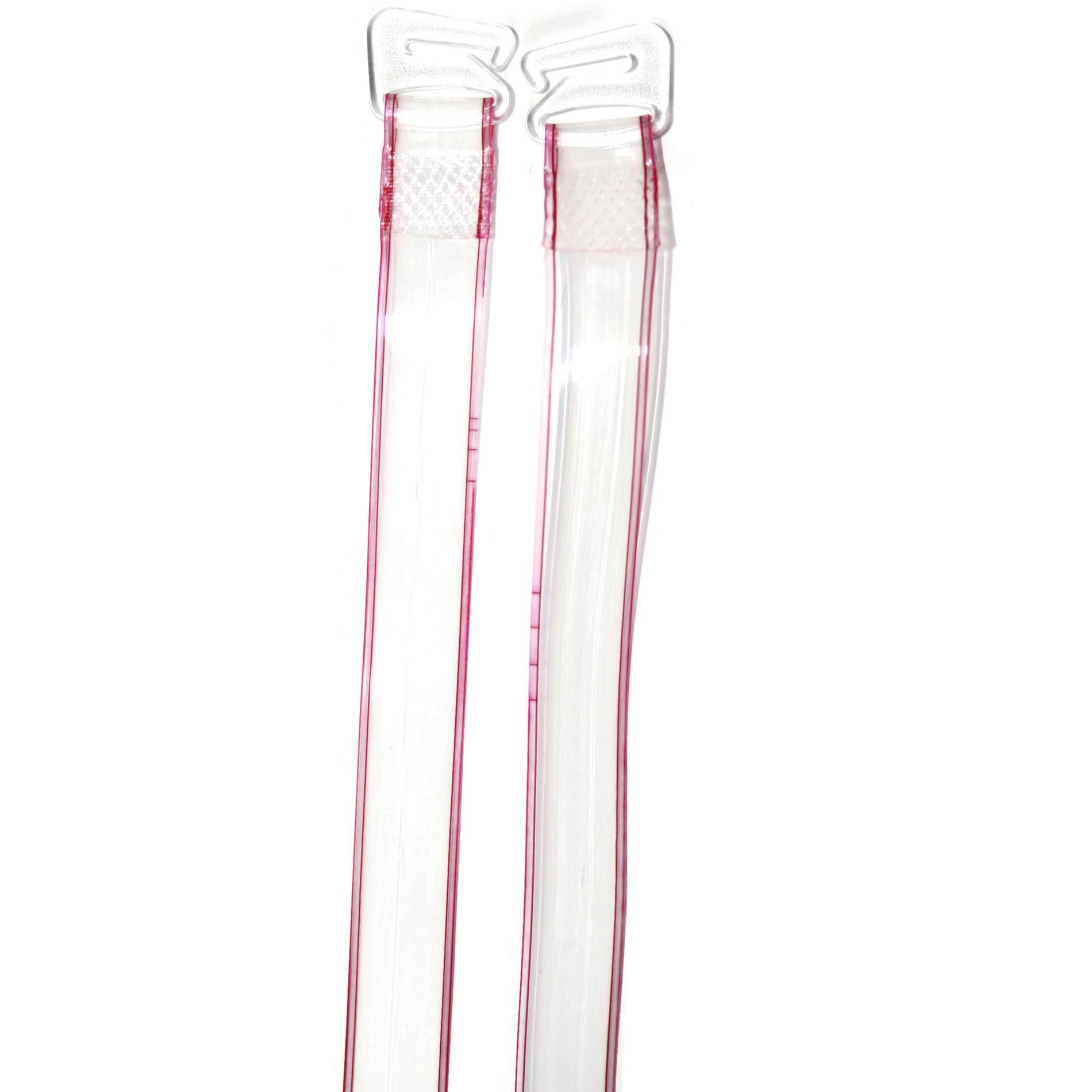 BH Träger / Silikonträger mit Streifen, transparent, 10mm breit rot