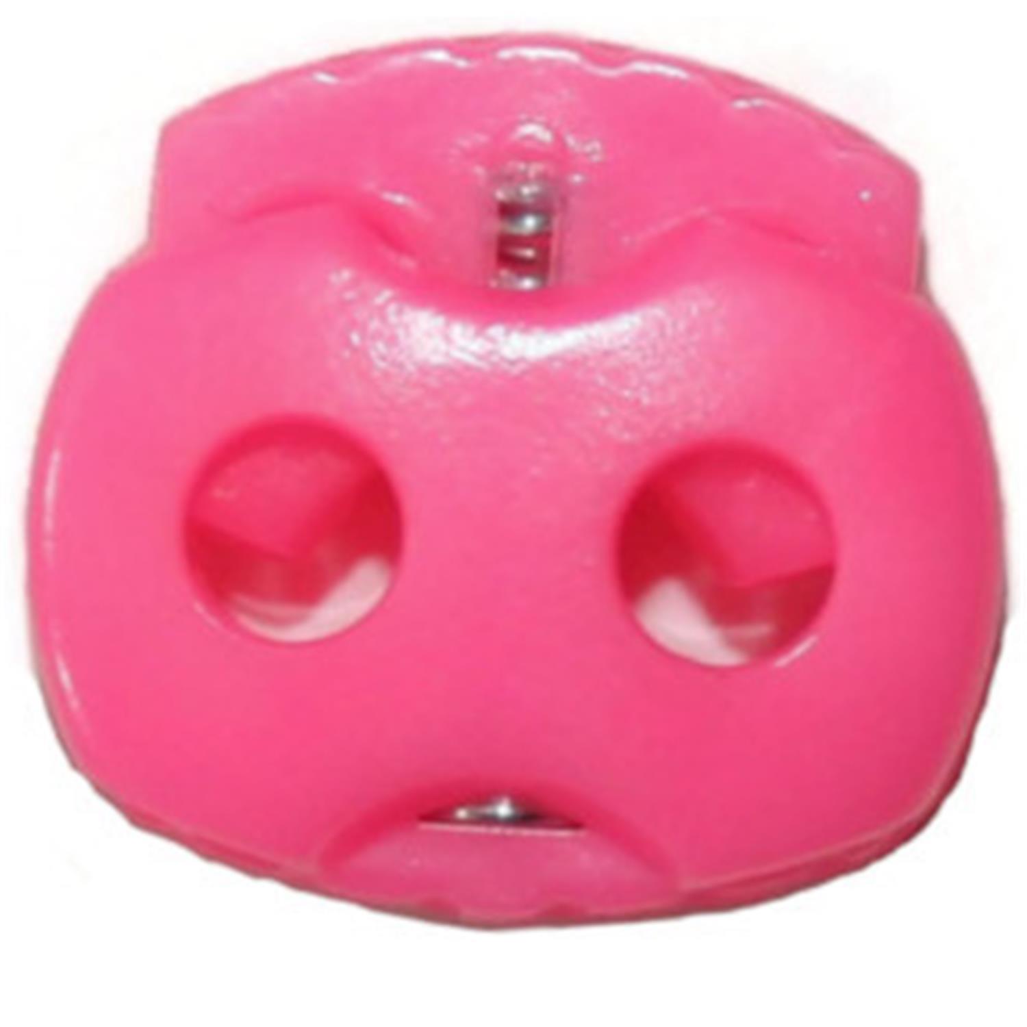 Fluoreszierende Kordelstopper (2-Loch), bis 5mm Kordeldurchmesser #25 03 - fluoreszierende pink