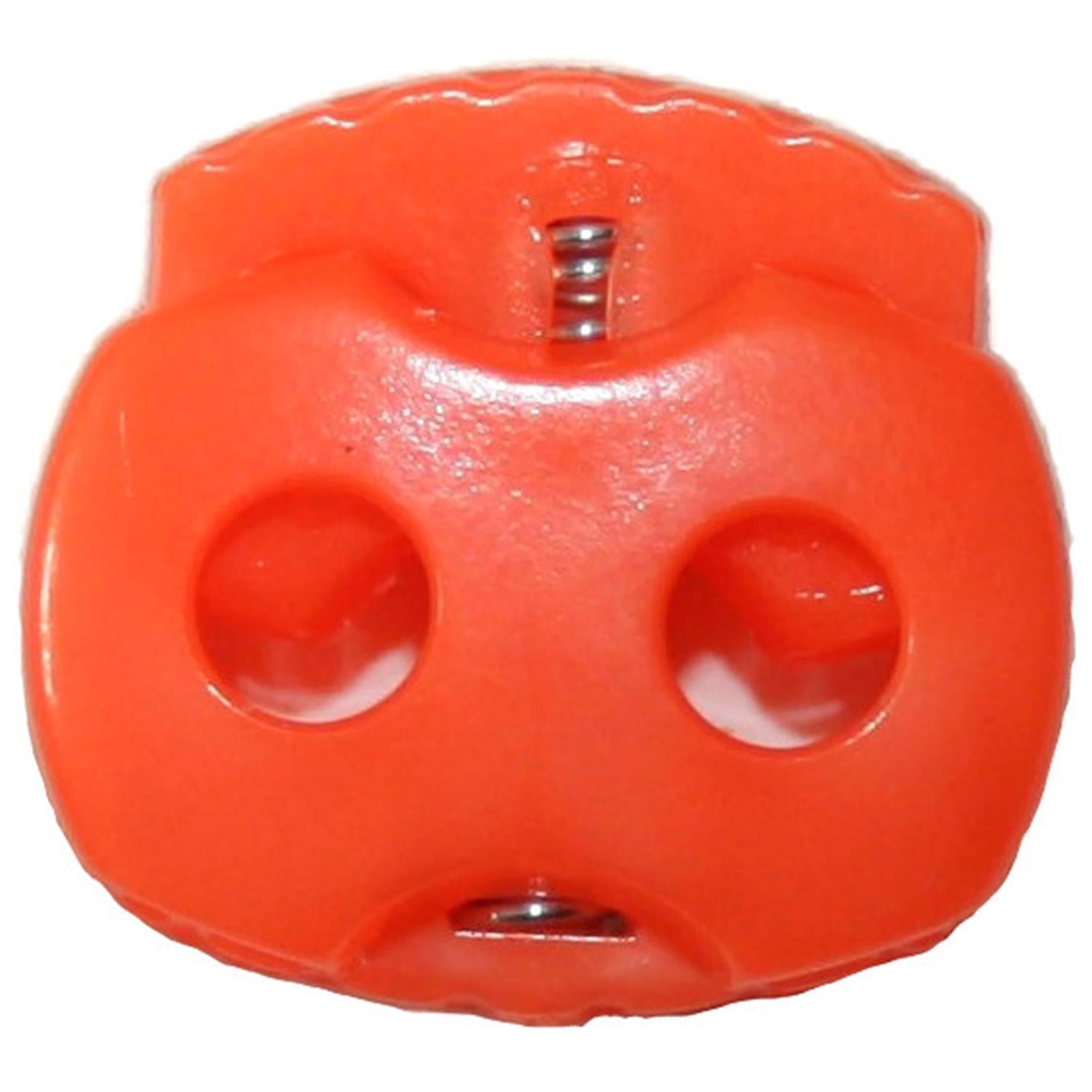 Fluoreszierende Kordelstopper (2-Loch), bis 3mm Kordeldurchmesser #24 03 - fluoreszierende orange