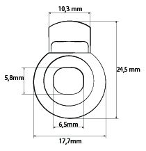 Kordelstopper (1-Loch), bis 6mm Kordeldurchmesser #14 07- rot