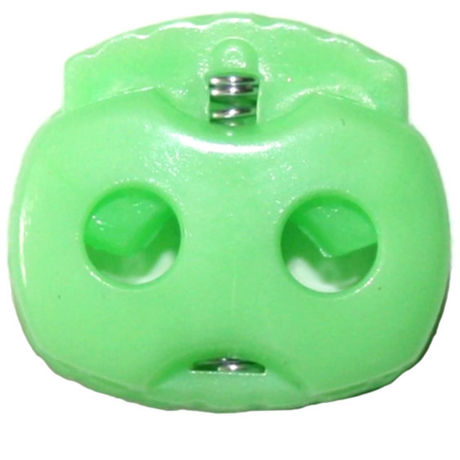 Fluoreszierende Kordelstopper (2-Loch), bis 3mm Kordeldurchmesser #24 02 - fluoreszierende grün