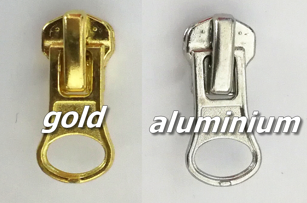 Autolock Metallzipper für Endlosseißverschluss Metall gold