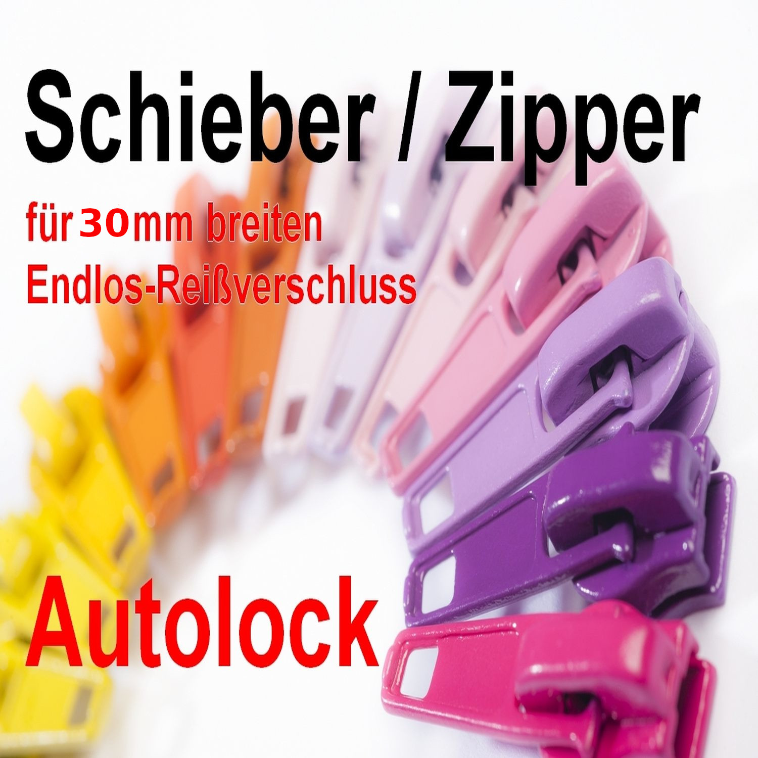 Autolock Schieber für Endlosreißverschluss 5mm, 42 Farben