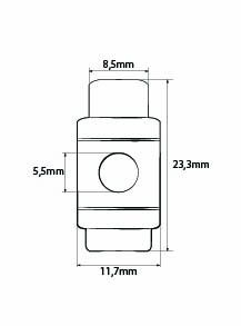 Kordelstopper (1-Loch), bis 5,5mm Kordeldurchmesser #03 16 - transparent