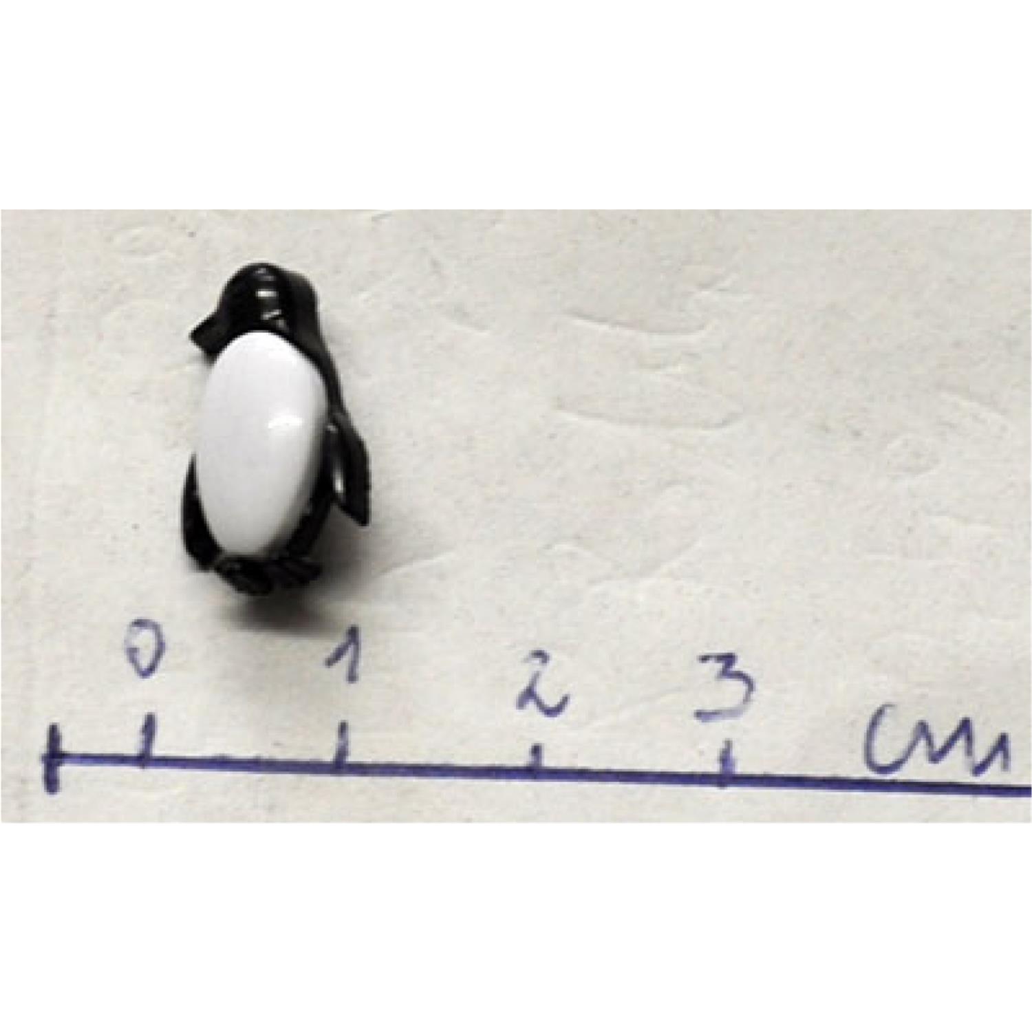 144 Stk. Kinderknöpfe "Pinguin" weiß-schwarz (116)