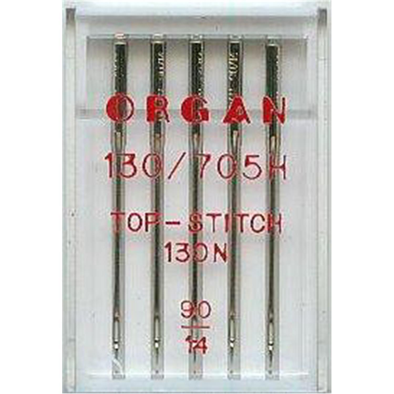 Nähmaschinennadeln Organ, Top-Stitch/130N, Stärke 90 #125