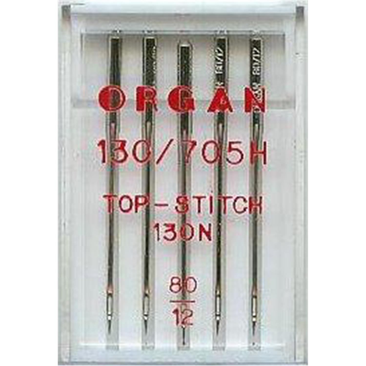 Nähmaschinennadeln Organ, Top-Stitch/130N, Stärke 80 #124