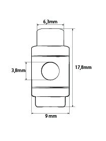 Kordelstopper (1-Loch), bis 3,8mm Kordeldurchmesser #34 6- trasnparent